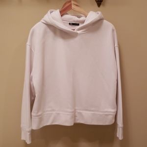 Zara cropped hoodie white sz M